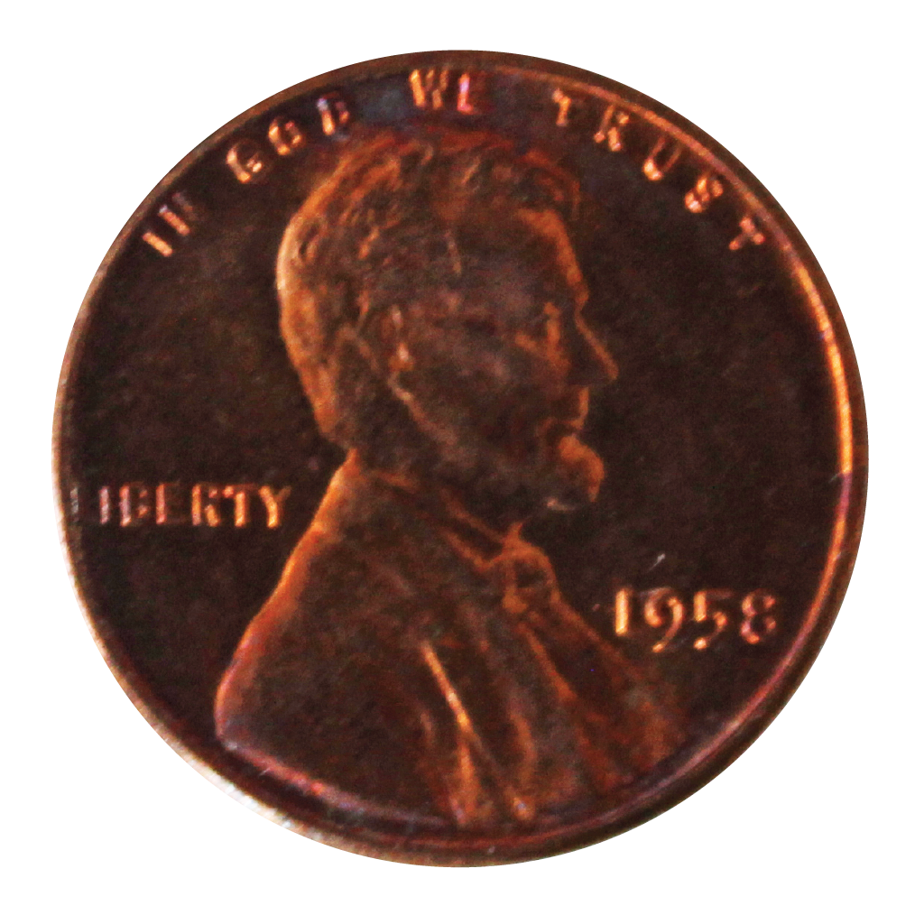 1958 / Lincoln Wheat Penny BU / Rainbow Toned