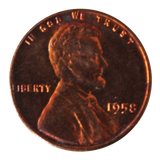 1958 / Lincoln Wheat Penny BU / Rainbow Toned