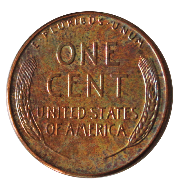 1958 / Lincoln Wheat Penny BU / Rainbow Toned