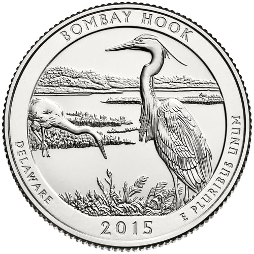 2015 / America the Beautiful Quarter BU / Bombay Hook National Wildlife Refuge