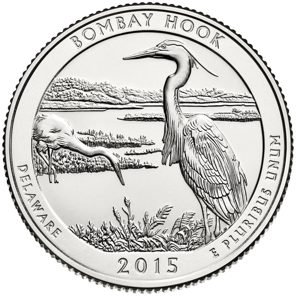 2015 / America the Beautiful Quarter BU / Bombay Hook National Wildlife Refuge
