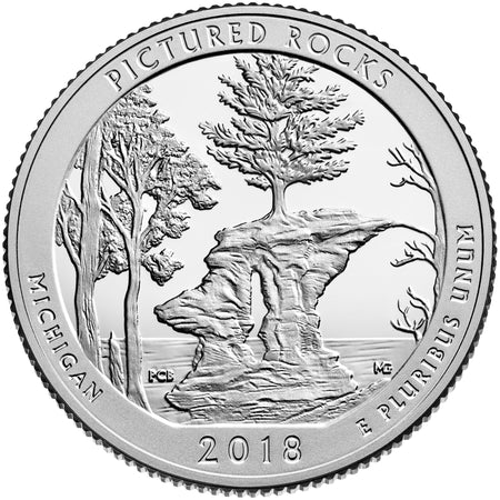 2018 / America the Beautiful Quarter Silver Reverse Proof / Pictured Rocks National Lakeshore