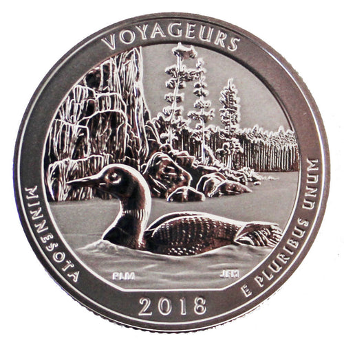 2018 / America the Beautiful Quarter Silver Reverse Proof / Voyageurs National Park