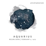 Aquarius Zodiac Constellation CoinArt