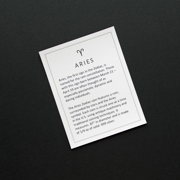 Aries Zodiac Constellation CoinArt