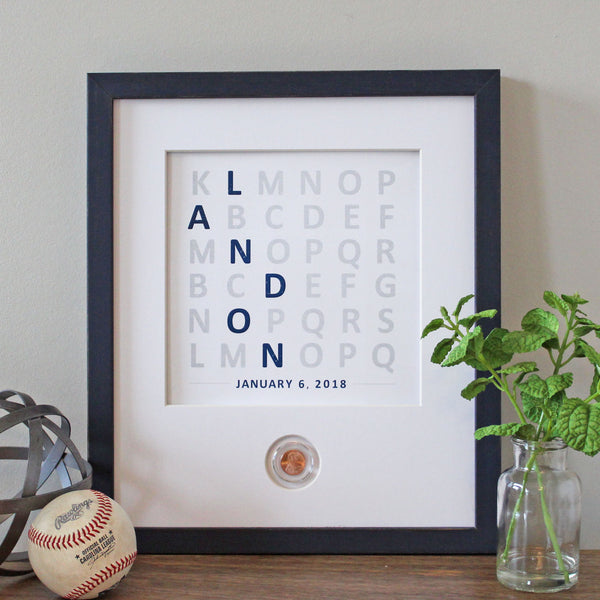 Baby Name Alphabet CoinArt / Color Choices