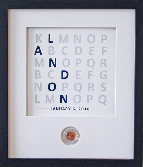 Baby Name Alphabet CoinArt / Color Choices