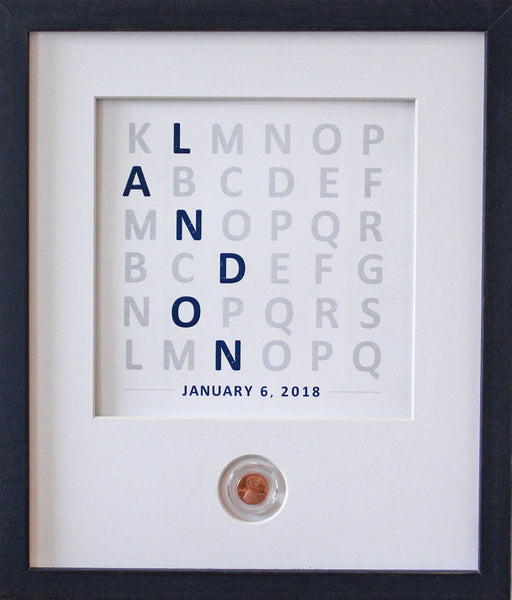 Baby Name Alphabet CoinArt / Color Choices