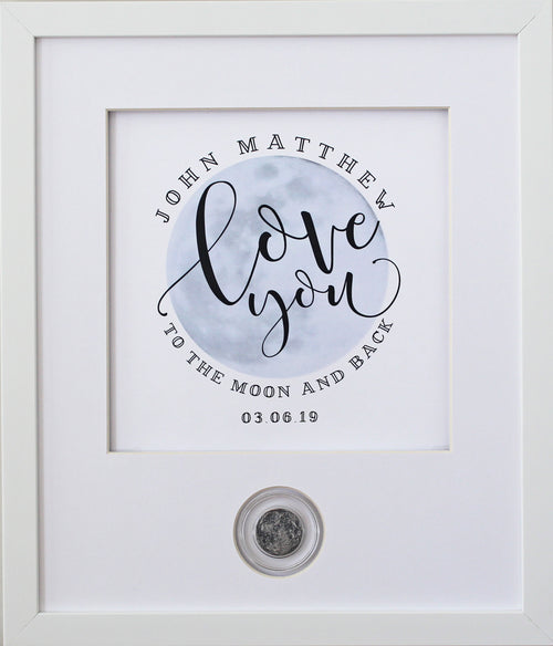 Love You to the Moon Baby CoinArt / Color Choices