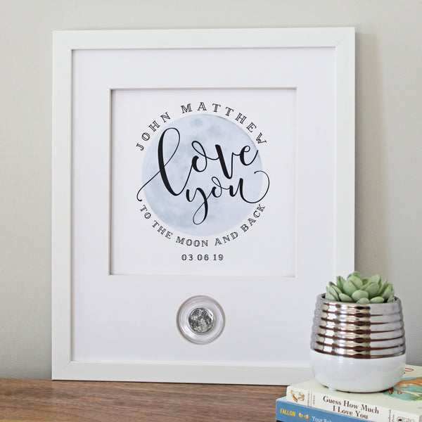 Love You to the Moon Baby CoinArt / Color Choices