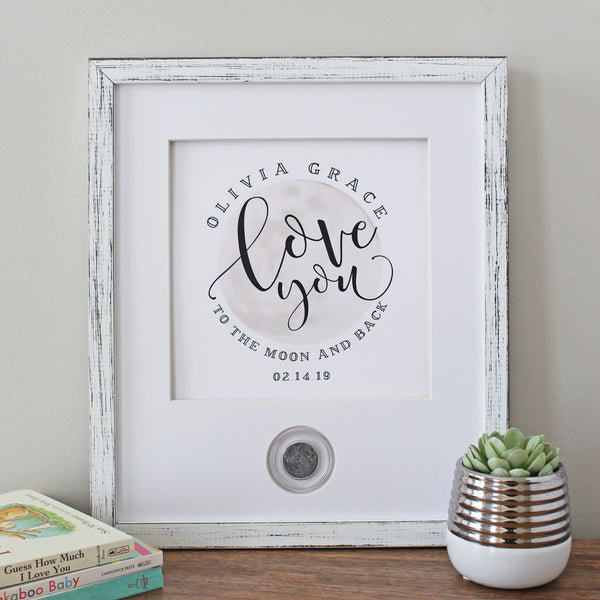 Love You to the Moon Baby CoinArt / Color Choices