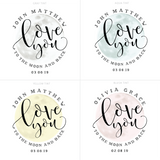 Love You to the Moon Baby CoinArt / Color Choices