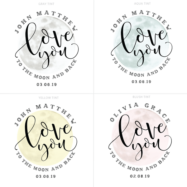 Love You to the Moon Baby CoinArt / Color Choices