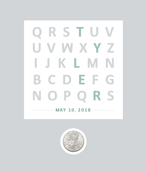 Baby Name Alphabet CoinArt / Color Choices