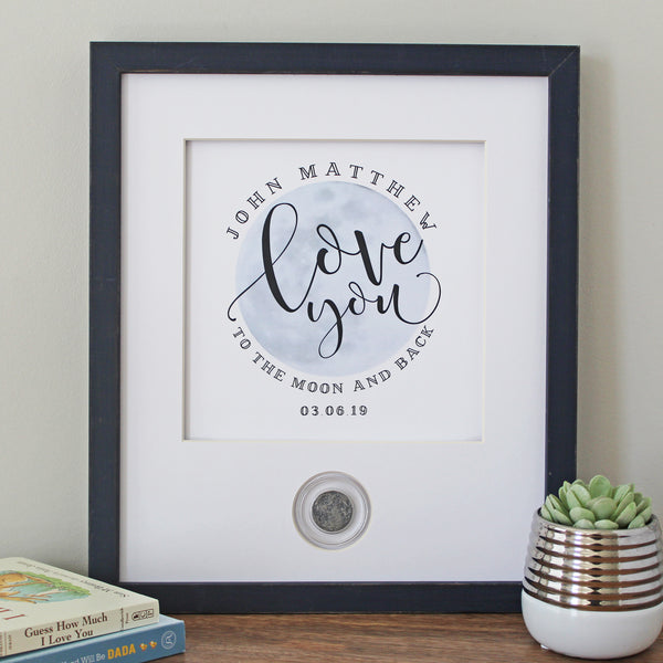 Love You to the Moon Baby CoinArt / Color Choices