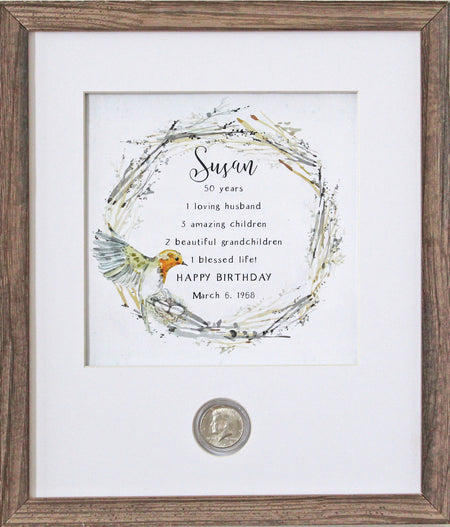 Farmhouse Wreath Birthday CoinArt
