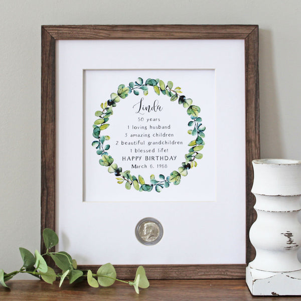 Farmhouse Wreath Birthday CoinArt