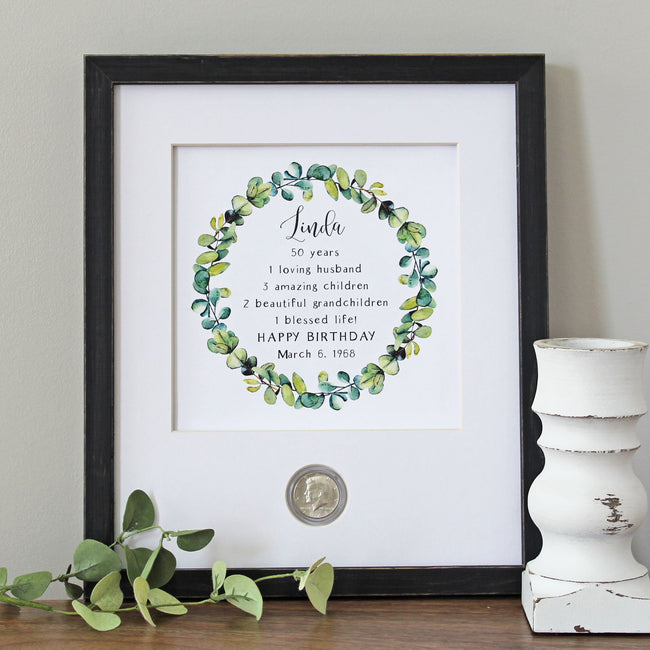Farmhouse Wreath Birthday CoinArt