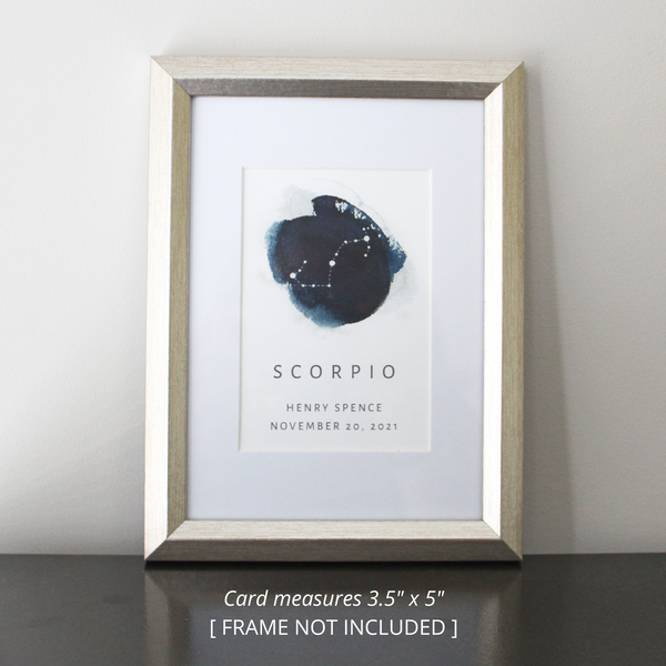 Zodiac Silver Charm and Mini Print