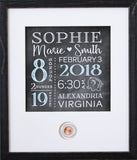 Baby Chalkboard CoinArt / Color Choices