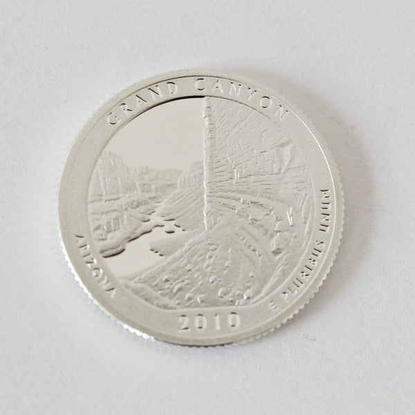 2010 / America the Beautiful Deep Cameo Silver Proof Quarter  / Grand Canyon National Park