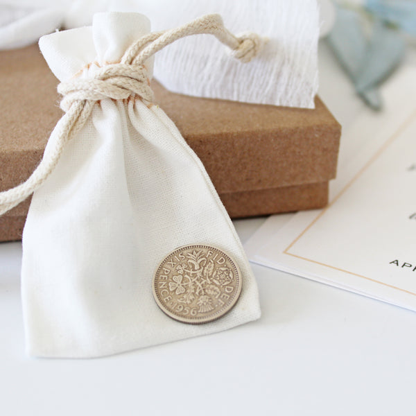 Sixpence with Wedding Poem and Gift Packaging