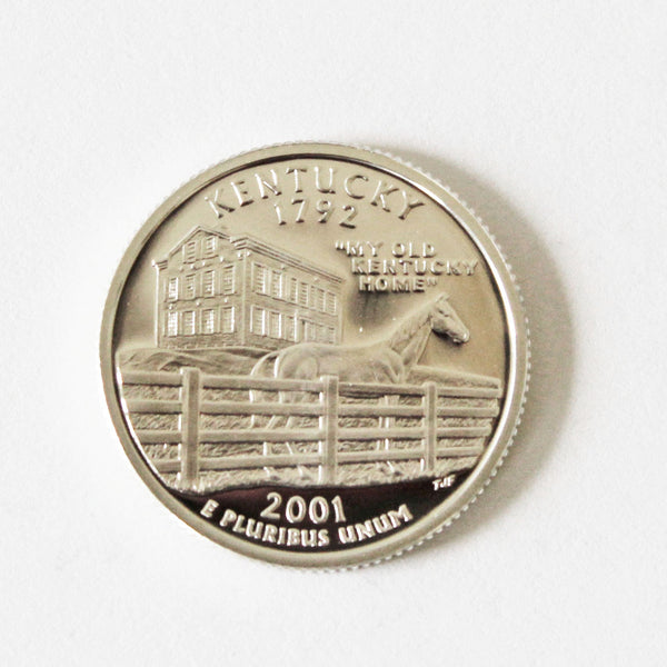 2001 / State Quarter Deep Cameo Silver Proof / Kentucky