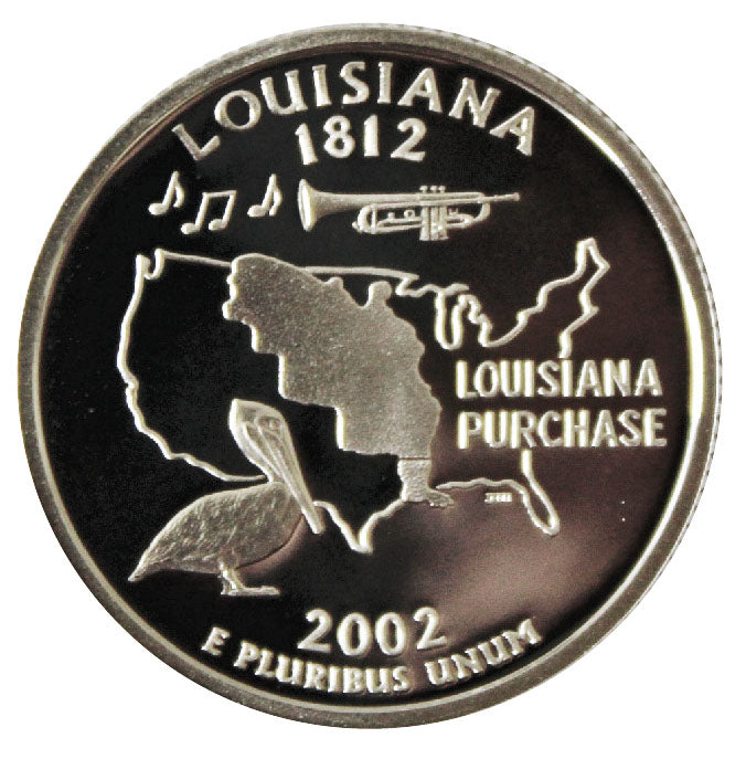 2002 / State Quarter Deep Cameo Silver Proof / Louisiana
