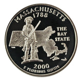 2000 / State Quarter Deep Cameo Silver Proof / Massachusetts