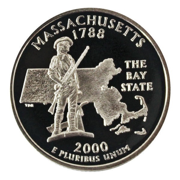 2000 / State Quarter Deep Cameo Silver Proof / Massachusetts