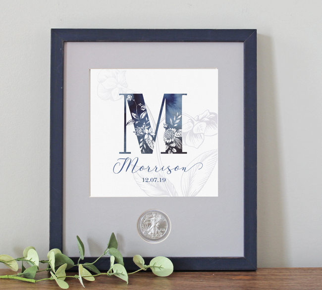 Blue Monogram CoinArt