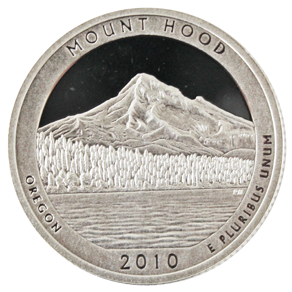 2010 / America the Beautiful Quarter Deep Cameo Silver Proof / Mount Hood National Forest