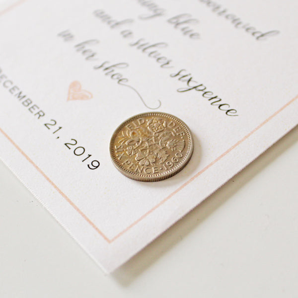 Sixpence with Wedding Poem and Gift Packaging