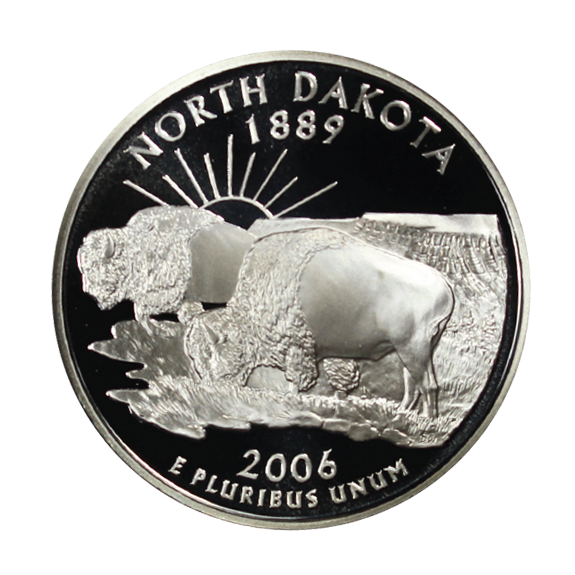 2006 / State Quarter Deep Cameo Silver Proof / North Dakota