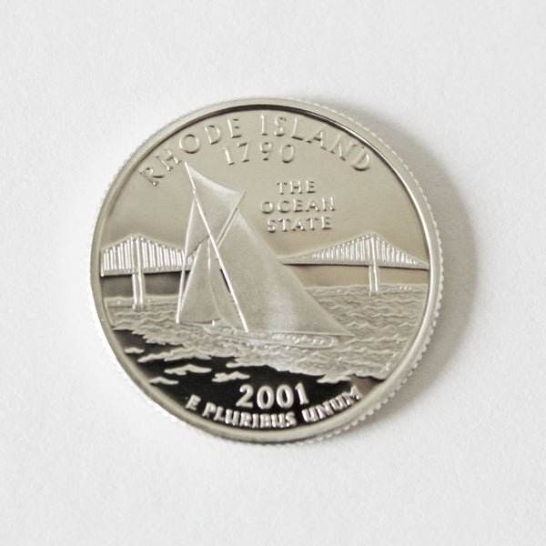 2001 / State Quarter Deep Cameo Silver Proof / Rhode Island