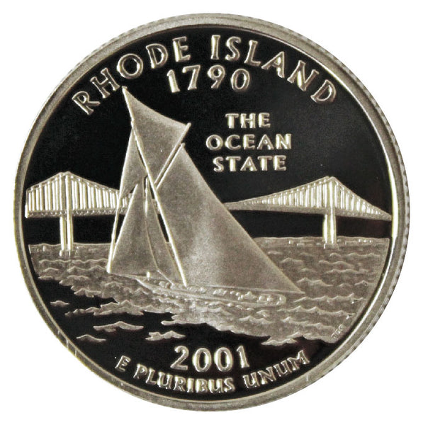 2001 / State Quarter Deep Cameo Silver Proof / Rhode Island