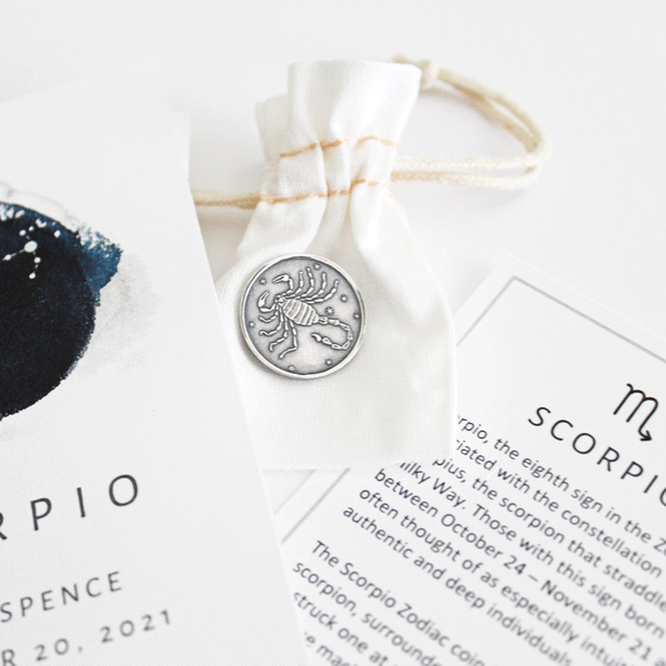 Zodiac Silver Coin and Mini Print