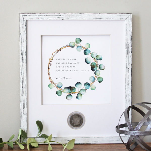Special Quote / Bible Verse Wreath CoinArt