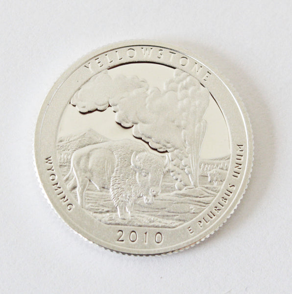 2010 / America the Beautiful Quarter Deep Cameo Silver Proof / Yellowstone National Park
