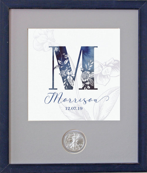 Blue Monogram CoinArt