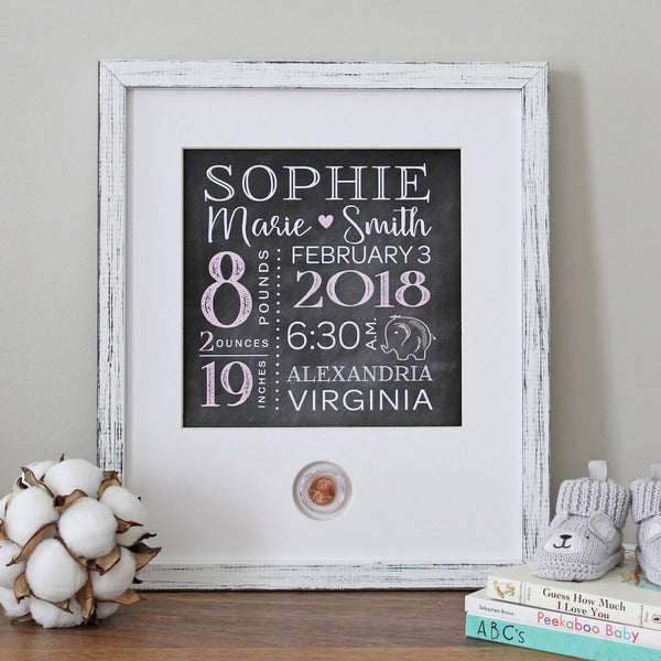 Baby Chalkboard CoinArt / Color Choices