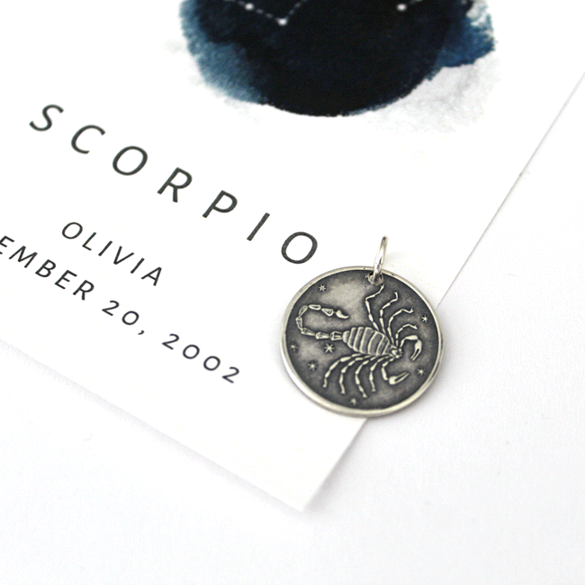 Zodiac Silver Charm and Mini Print