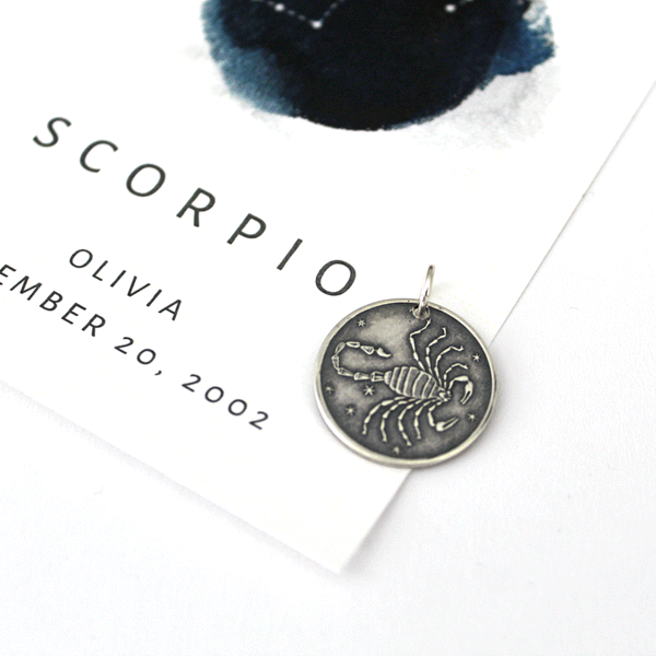 Zodiac Silver Charm and Mini Print
