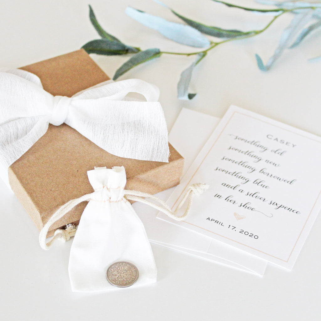 Sixpence with Wedding Poem and Gift Packaging