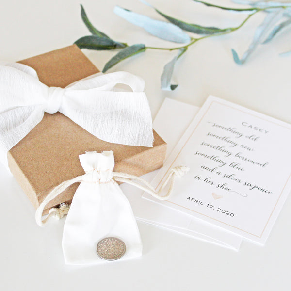 Sixpence with Wedding Poem and Gift Packaging
