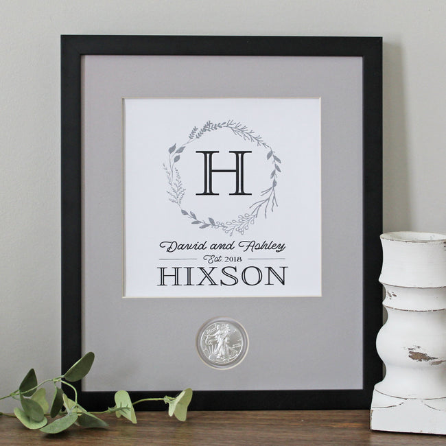 Wedding Wreath Monogram CoinArt / Color Choices