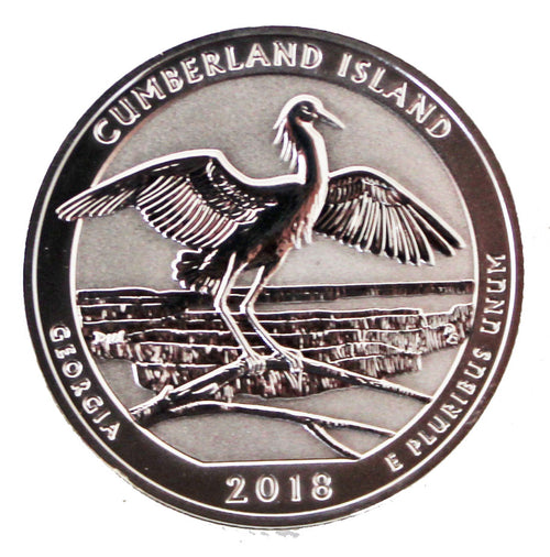 2018 / America the Beautiful Quarter Silver Reverse Proof / Cumberland Island National Seashore