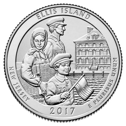 2017 / America the Beautiful Quarter BU / Ellis Island National Monument (Statue of Liberty)