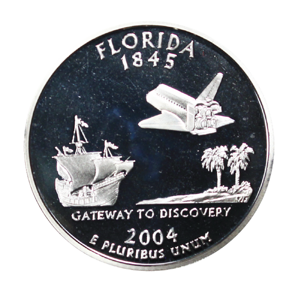 2004 / State Quarter Deep Cameo Silver Proof / Florida