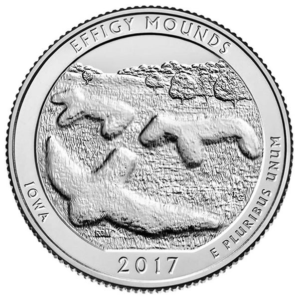 2017 / America the Beautiful Quarter BU / Effigy Mounds National Monument